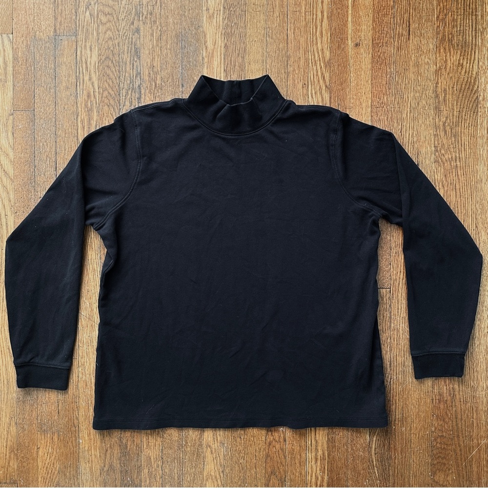 L.L.Bean Interlock Mock-Turtleneck, Long-Sleeve | XL | Black